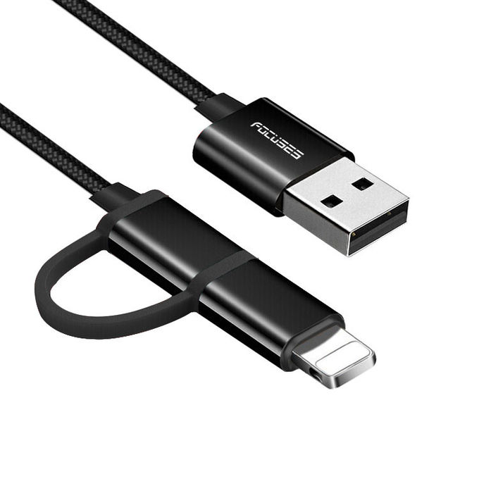 10Ft Multifunctional USB Cable 2 In 1 Data Sync Cable