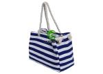 Large Capacity Canvas Striped Bag , Heavy Duty Ladies Beach Bag OEM Accepted