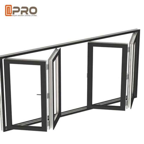 Soundproof Aluminum Bifold Windows With Retractable Or Invisible Fly Screen