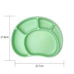 Baby Tableware Feeding Plate Customized Shape Food Grade Green Divided