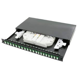 Wholesale FTTX 1U 19&quot; LC Duplex Fiber Optic Patch Panel Single Mode 24 Port from china suppliers