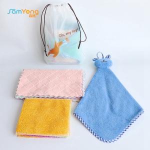 Wholesale Washable Kitchen Wipe Cloth Hanging Dish Towels Yellow Pink from china suppliers