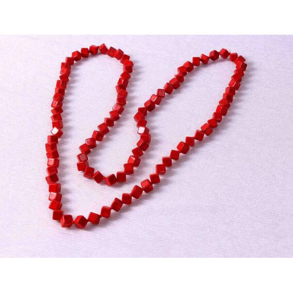 Block modeling grade natural ruby long necklace