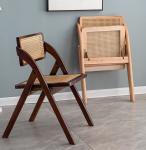 Hotel Restaurant Dining Room Furniture Modern Nordic Foldable Rattan Backrest