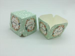 Wholesale Mint Colored Flower Cupcake Liners , Square Cupcake Wrappers Romantic Wedding Baking Cup from china suppliers