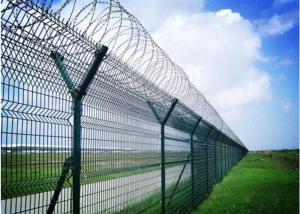 Wholesale 50x100mm Y Post Airport Security Fence BTO22 PVC Coated With Razor Barbed Wire from china suppliers