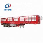 3 Axles 60 Tons Truck Open Cargo Flatbed Stake Fence Trailer with 2" JOST King