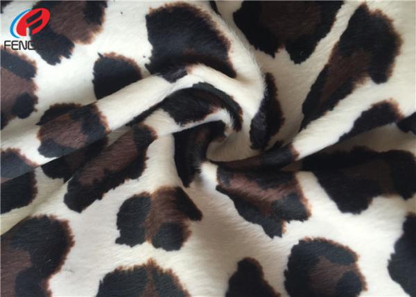 Leopard Print Plush Velboa Polyester Velvet Fabric Upholstery Brushed On One