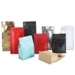 125g 250g 500g 1kg Aluminum Foil Flat Bottom Coffee Bean Bags With Valve