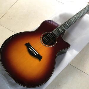 Wholesale Sunset Solid spruce top G914s acoustic guitar,Real abalone inlays Ebony fingerboard Electric acoustic Guitar from china suppliers
