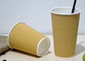 Wholesale 16oz 20oz Takeaway Triple Wall Paper Cups With Lids , Logo Custom Printing from china suppliers