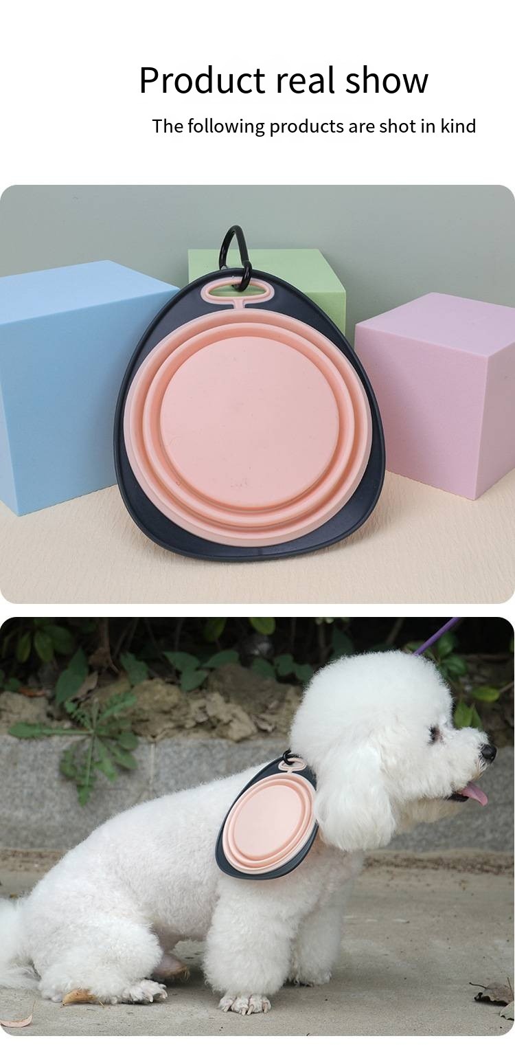 Pet Collapsible Portable Adjustable Silicone Dog Bowl Slow Eating