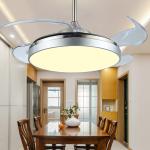 Ceiling fan lamp remote control dimming modern invisible acrylic leaf ceiling