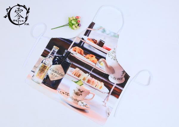 Quality Polyester Digital Printed Houseware Items Canvas Kitchen Apron With Pockets Grilling Baking for sale