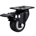 light duty 2" threaded stem black PU caster, 2.5 inch, 3 inch PU castor, small