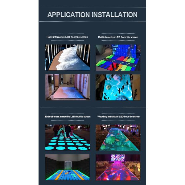 Mall Stage Floor Dynamic Electronic Display Waterproof Interactive Dance Floor LED Floor Tile Screen