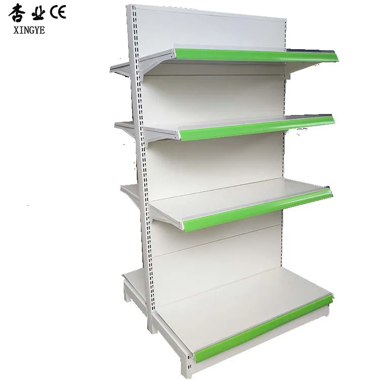 Factory custom color size metal supermarket shelves white gondola shelving