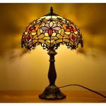 12 Inch European American Pastoral Retro Elk Stained Glass Table Lamp Living