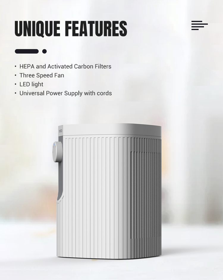 Desktop HEPA Filter Air Purifier Electric 100-240V Negative Ion Generator