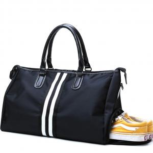 Wholesale Black Mens Sports Duffle Bag Nylon Gym Duffle Bag With Shoe Compartment from china suppliers