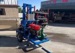 Water Well Drilling Rig Trailer Mounted 100mm Hole Diameter Blue Diesel Engine