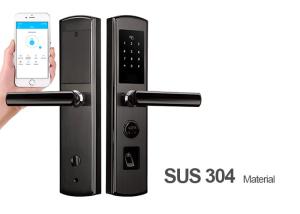 Wholesale Remote Control Bluetooth Fingerprint Door Lock SUS304 Panel Brass Cylinder from china suppliers