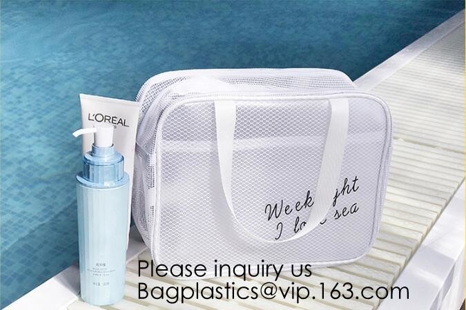 PVC Makeup Bag Waterproof Cute Clear Transparent Plastic PVC Travel Makeup Cosmetic Toiletry Zip Bag Pouch