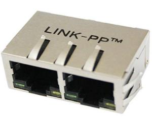 Wholesale Dual Port Multi-Port RJ45 Jack , Ethernet Right Angle Connector 62F-1207GYDNW2NL from china suppliers