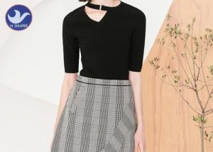Wholesale Hollow Half Sleeves Womens Knit Pullover Sweater Buckle Neck Tape For Spring Season from china suppliers