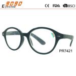 Round classic culing reading glsses ,spring hinge ,silver metal parts,suitable