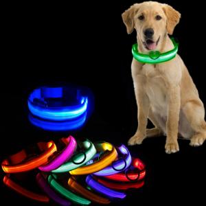 Wholesale LED Dog Collar Waterproof Flashing Light Up Night Walking Adjustable USB Rechargeable from china suppliers