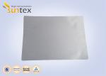 1 Side 0.65mm PU Coated Fiberglass Fabric Silver Grey For Welding Blanket