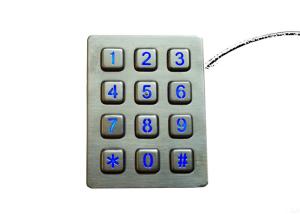 China 150mA 4X3 Illuminated Panel Mount Keypad 12 Braille Buttons on sale