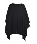 Creative Style Ladies Plus Size Tops With Bat-wing Sleeve In Black