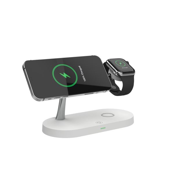 Customized 3-in-1 Magnetic Wireless Charger with 15W Fast Charging and ABS Material