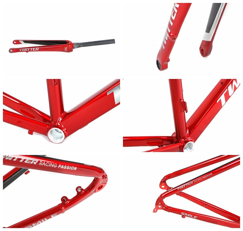 700C Thru Axle Alloy Gravel Bike Frameset Red With Disc Brake