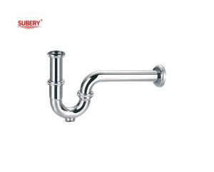 Wholesale Brass lavatory wash basin drainage bottle trap siphon bathroom p-trap pipe for wash basin chrome OEM from china suppliers