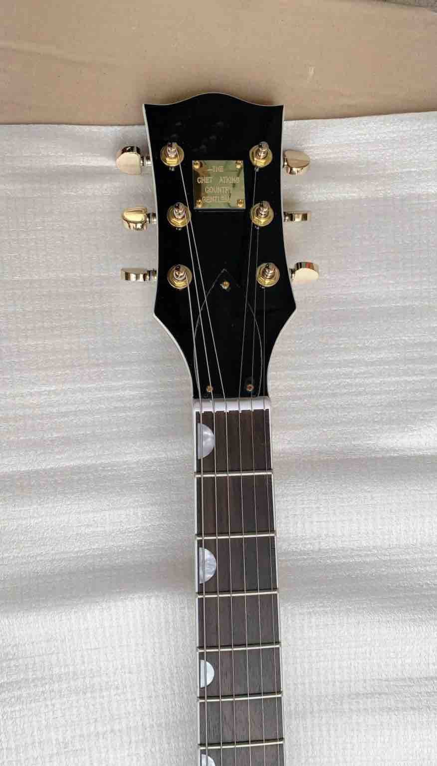 Custom made hot semi-hollow jazz electric guitar gold hardware Wine Brown