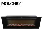 128cm Creative Flames Wall Mounted Heater White Black Painted Glass