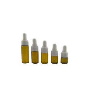 Wholesale 1ml 2ml 3ml 5ml Mini Amber Glass Dropper Bottles Perfume Essential Oil Sample Bottle from china suppliers