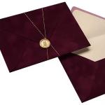 Red Velvet Boxed Wedding Invitation Custom Gold Foil Transparent Acrylic Card