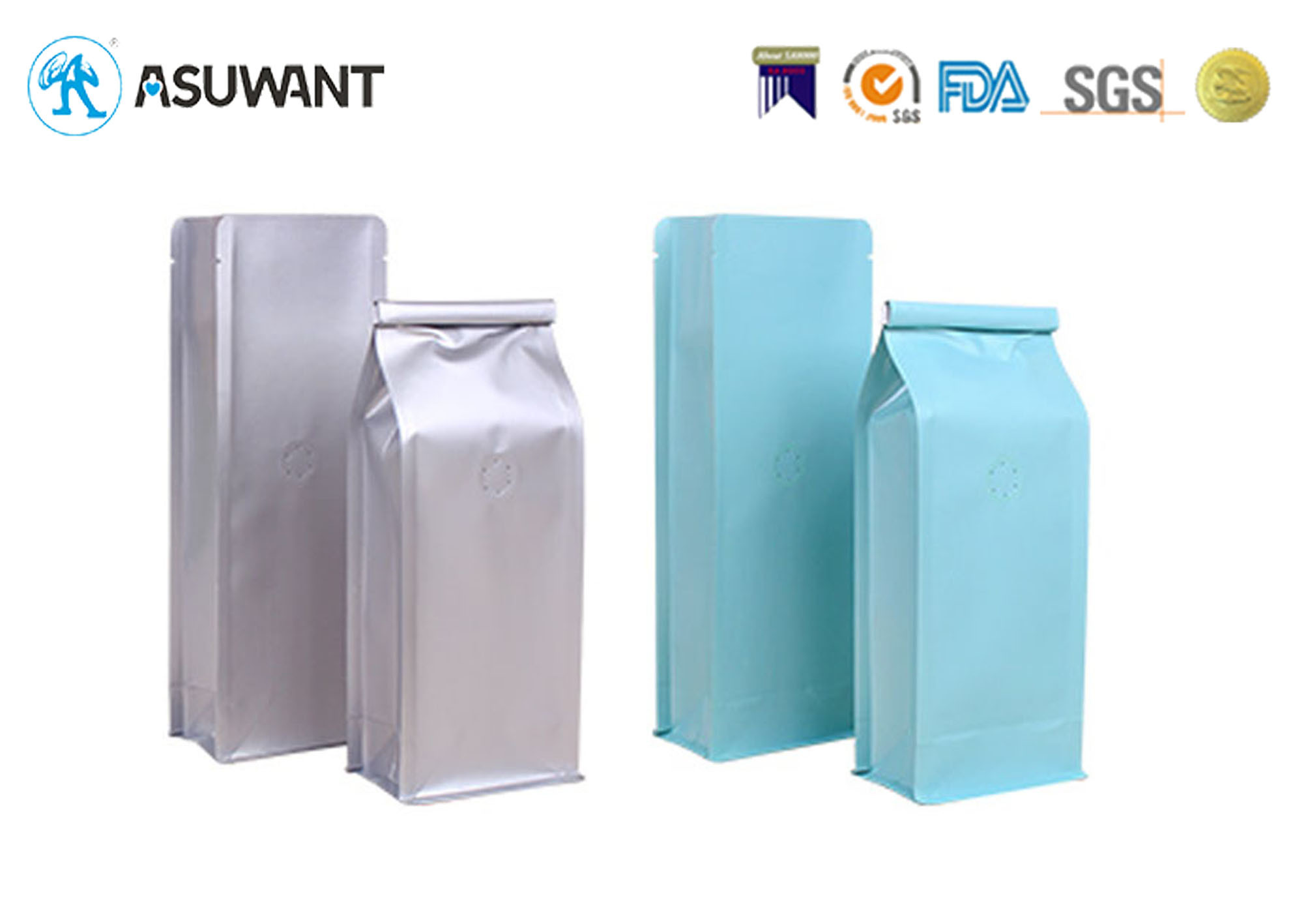 PE Film Flat Bottom Aluminum Foil Stand Up Pouch