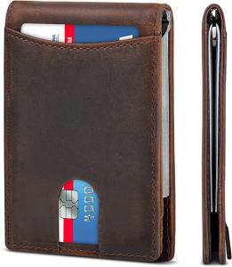 Wholesale 15-25 Days Delivery Time Men's Genuine Leather RFID Blocking Wallet with Money Clip from china suppliers