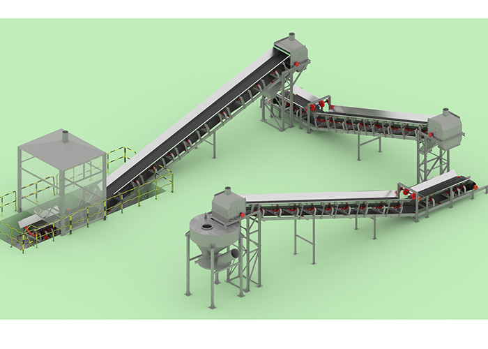 Transport Shredded Garbage Belt Conveyor Equipment 500mm Width