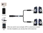 2 female to 1 male 3.5mm Stereo Jack Headphone Speaker Audio Y Splitter Cable