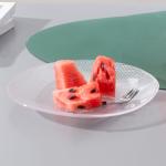 Embossed Clear Glass Kitchen Wares Dinner Plates Machine Made
