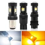 Dual Color White Yellow 12V Switchback LED Brake Turn Signal Lights 1157 3157