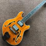 wholesale and retail Big John new natural F hollow electric guitar