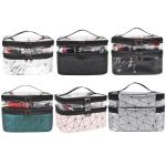 Double Layer Marble PU Travel Makeup Organizer Bag