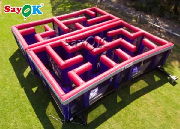 Inflatable Sport Game Red Inflatable Obstacle Course / Carnival Potable Maze